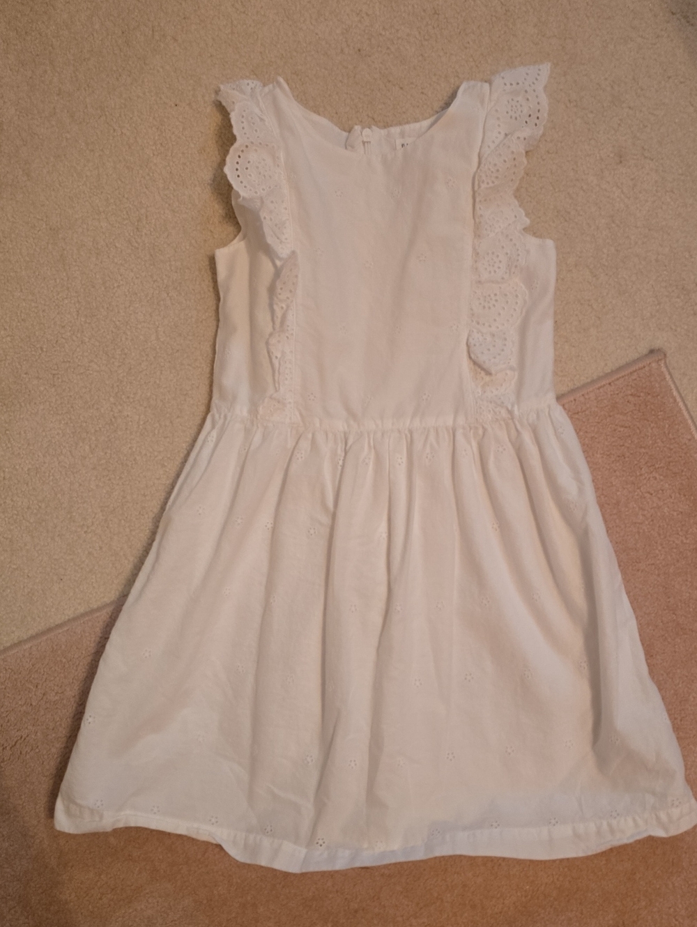 GAP Kids Classic White Eyelet Ruffle Kids Dress